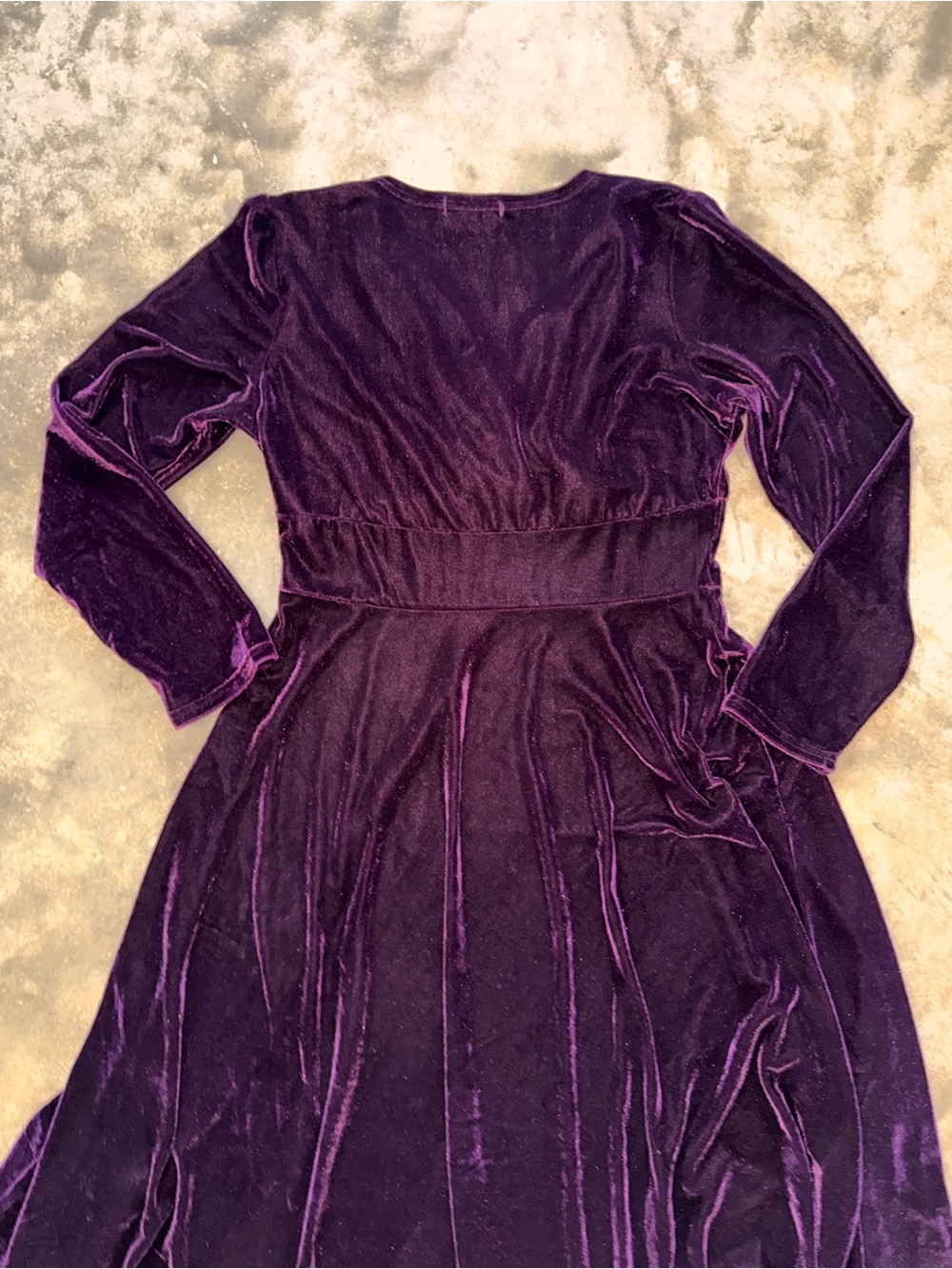 Urban CoCo XL Purple Velvet Maxi Dress Long Sleeve Wrap Holiday Formal NWT Glam - Picture 6 of 12